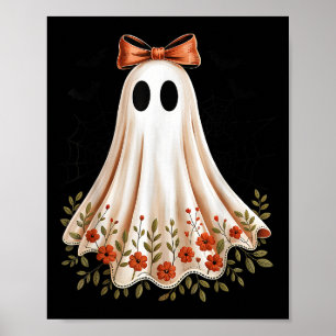 Coquette Bow Halloween Ghost Women Girls Kids Soky Poster