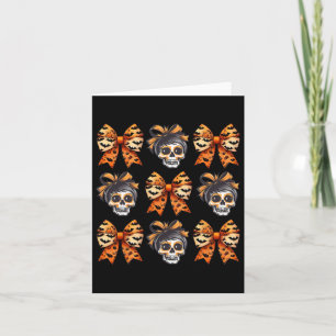 Coquette Bow Halloween Spooky Season Skeleton Cute Card