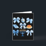 Coquette Bow Hanukkah Chanukah Pajama Latke Jewish Card<br><div class="desc">Coquette Bow Hanukkah Chanukah Pajama Latke Jewish Women</div>