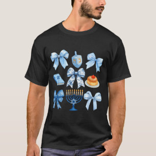Coquette Bow Hanukkah Chanukah Pajama Latke Jewish T-Shirt