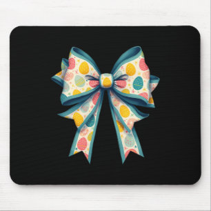 Coquette Bow Happy Easter Bunny Bow Pink Egg Easte Mouse Pad