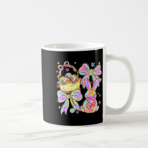 Coquette Bow Happy Easter Day Eggs Bunny Rabbit Bo Coffee Mug