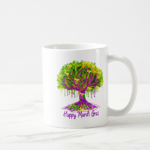 Coquette Bow Happy Mardi Gras Tree Beads Carnival Coffee Mug