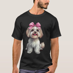 Coquette Bow Havanese Dog Mum Girl Pink Mother's D T-Shirt