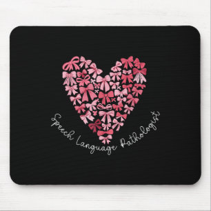 Coquette Bow Heart Speech Language Pathologist Slp Mouse Pad
