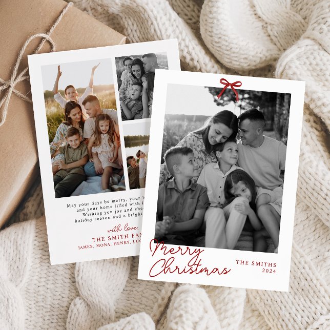 Coquette Bow Holiday Photo Card, Merry Christmas (Creator Uploaded)