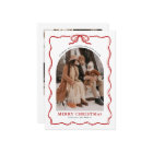 Coquette Bow Holiday Photo Card, Merry Christmas