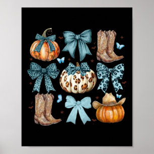 Coquette Bow Howdy Fall Western Pumpkin Boots Than Poster