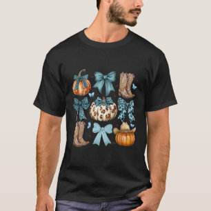 Coquette Bow Howdy Fall Western Pumpkin Boots Than T-Shirt