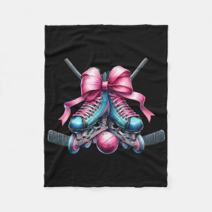 Coquette Bow Inline Hockey Player Girl Mom Mother' Fleece Blanket