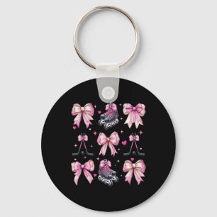 Coquette Bow Inline Hockey Player Girl Mom Mother' Key Ring