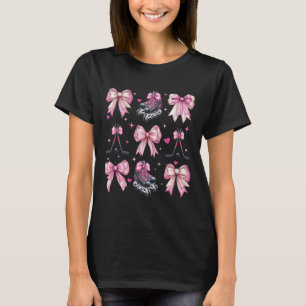 Coquette Bow Inline Hockey Player Girl Mom Mother' T-Shirt