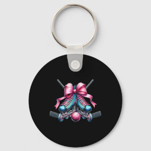 Coquette Bow Inline Hockey Player Girl Mum Mother' Key Ring