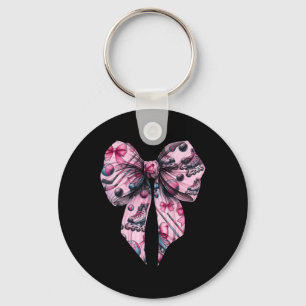 Coquette Bow Inline Hockey Player Girl Mum Mother' Key Ring