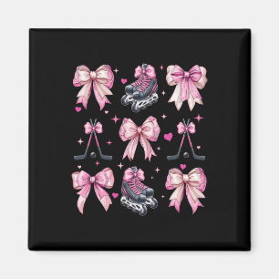 Coquette Bow Inline Hockey Player Girl Mum Mother' Magnet