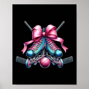 Coquette Bow Inline Hockey Player Girl Mum Mother' Poster