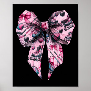 Coquette Bow Inline Hockey Player Girl Mum Mother' Poster