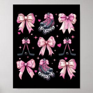 Coquette Bow Inline Hockey Player Girl Mum Mother' Poster