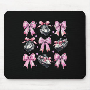 Coquette Bow Jet Ski Jet Skiing Girl Mom Pink Moth Mouse Pad
