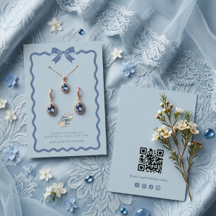 Coquette Bow Jewellery Display Branding Blue TMF26 Business Card