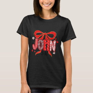 Coquette Bow John 3_16 Funny Christian Loved Valen T-Shirt