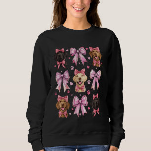 Coquette Bow Labrador Retriever Dog Lab Mum Pink R Sweatshirt
