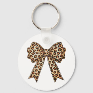 Coquette Bow Leopard Cheetah Sublimation Key Ring