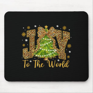 Coquette Bow Leopard Christmas Joy To The World Xm Mouse Pad