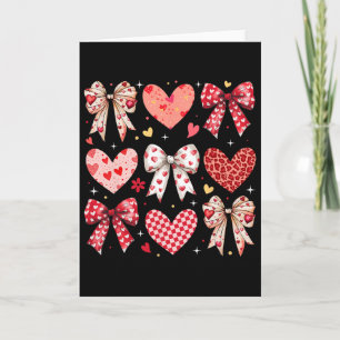 Coquette Bow Leopard Hearts Valentine Women Girl G Card