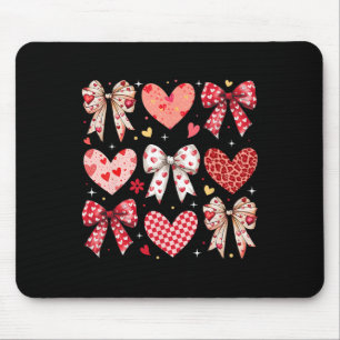 Coquette Bow Leopard Hearts Valentine Women Girl G Mouse Pad