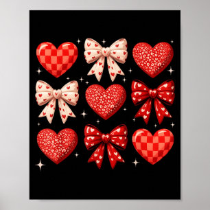 Coquette Bow Leopard Hearts Valentine Women Girl G Poster