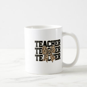 Coquette Bow Leopard Teacher Happy First Day Back Coffee Mug