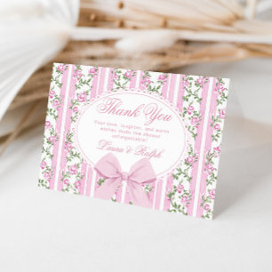 Coquette Bow Love Shack Baby Shower Thank You Card