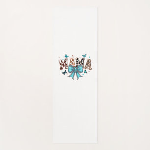 Coquette Bow Mama Cowhide Turquoise Cowgirl Wester Yoga Mat