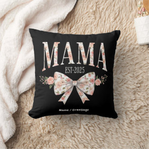 Coquette Bow Mama Est 2025 Happy Mother's Day  Cushion