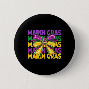 Coquette Bow Mardi Gras Costume Women Girls Kids M 6 Cm Round Badge