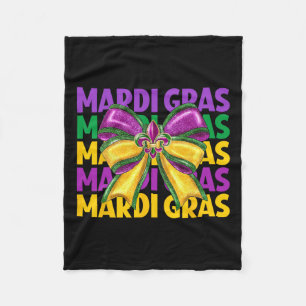 Coquette Bow Mardi Gras Costume Women Girls Kids M Fleece Blanket