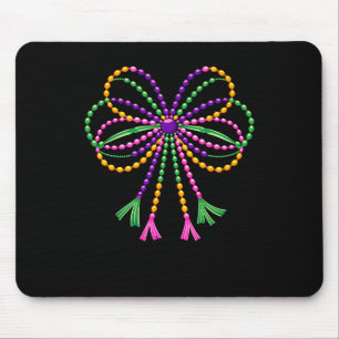 Coquette Bow Mardi Gras Festival Fleur De Lis Carn Mouse Pad