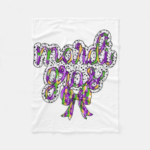 Coquette Bow Mardi Gras New Orleans Louisiana Dalm Fleece Blanket