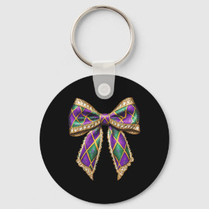 Coquette Bow Mardi Gras New Orleans Louisiana Usa Key Ring