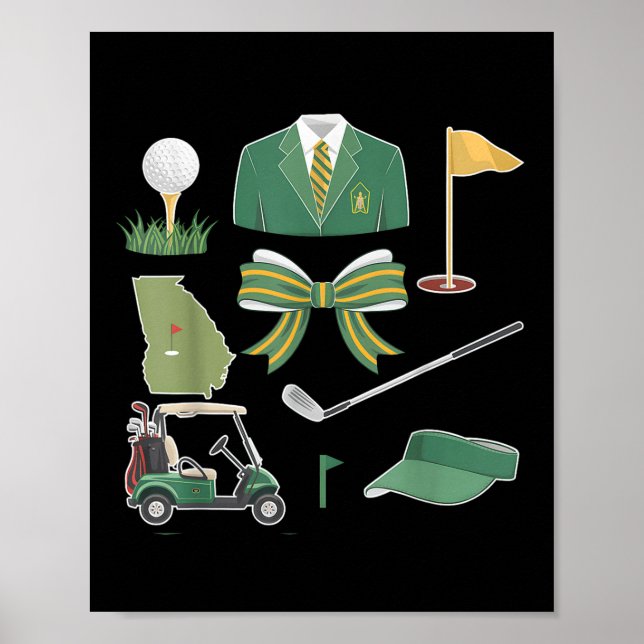Coquette Bow Masters Golf Tournament Graphic For W Poster (Front)