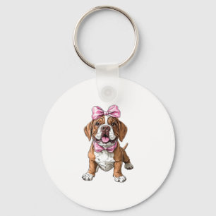 Coquette Bow Mastiff Dog Mum Girl Pink Key Ring