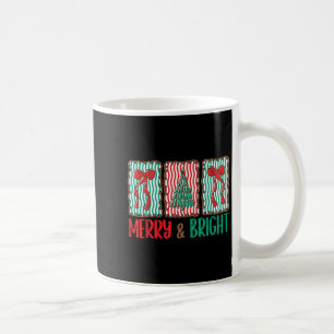 Coquette Bow Merry And Bright Christmas Tree Girl  Coffee Mug