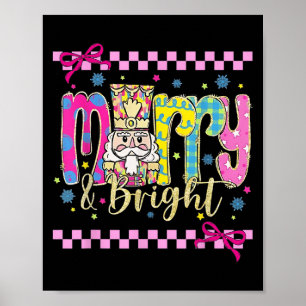 Coquette Bow Merry Bright Christmas Xmas Pajamas H Poster