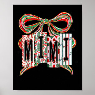 Coquette Bow Merry Christmas Mimi Grandma Xmas Paj Poster