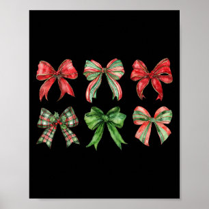 Coquette Bow Merry Christmas Xmas Family Pajamas H Poster