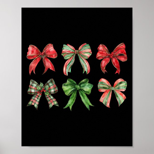 Coquette Bow Merry Christmas Xmas Family Pyjamas H Poster (Front)