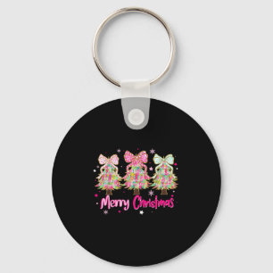 Coquette Bow Merry Christmas Xmas Tree Family Paja Key Ring