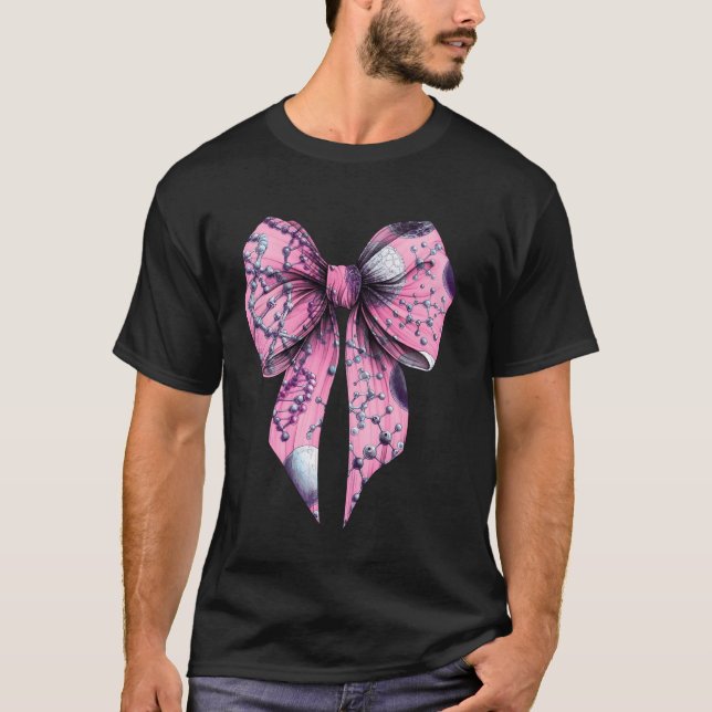 Coquette Bow Molecular Biology DNA Genes Cell Biol T-Shirt (Front)