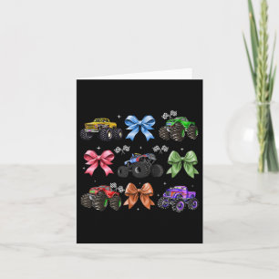 Coquette Bow Monster Truck Mothers Day Mum Girl  Card